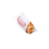 Sac papier blanc ingraissable pour hot dog ouvert sur 2 côtés