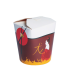 Pot carton blanc base ronde décor "Asie"   H100mm 750ml