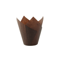 Dark brown "tulip" greaseproof paper baking case