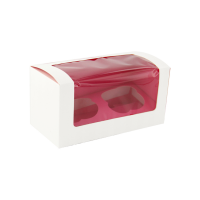 Two-pieces cupcake box with window and pink insert