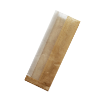 Brown ribbed kraft sandwich bag with crystal window