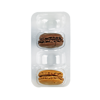 Clear PET rectangular case insert for 4 macarons