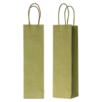 Kraft/brown paper bottle bag with twisted handles