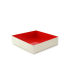 Caixa de madeira, interior vermelho para 12 "macarrons" 160x160mm H36mm