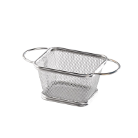 Mini metal frying basket with double handle