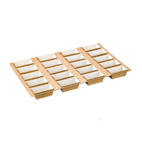 Cardboard tray with 20 rectangular baking molds