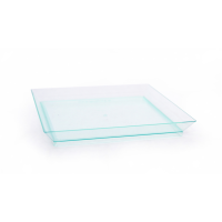 Elément de plateau réutilisable plastique vert transparent "Klarity" 13 x 13 cm