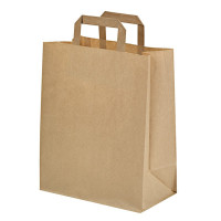 Saco de catering kraft reciclado com alças 260x170mm H280mm