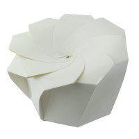 Caixa de cartao branco origami dobravel  H80mm 650ml
