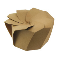 Caixa de cartao origami folding kraft  H80mm 650ml