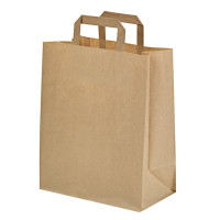 Saco de catering kraft reciclado com alças 260x170mm H280mm