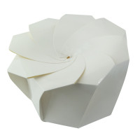 Caixa de cartao branco origami dobravel  H80mm 650ml