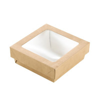Caixa "Kray" kraft com janela 115x115mm H40mm 350ml
