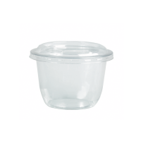 Clear round PET plastic dessert cup   H79mm 300ml