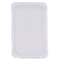 White rectangular virgin cardboard plate  130x200mm