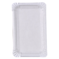 Assiette rectangulaire en carton recyclé blanc