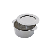 Round silver PS plastic mini dish with lid   H34mm