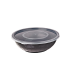 Round black PP box with transparent lid   H55mm 750ml