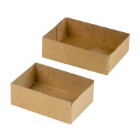 Brown cardboard pastry box without lid 160x120mm H50mm