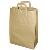 Kraft brown recycled paper carrier bag 320x160mm H440mm