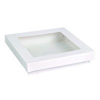 Caixa branca Kray com janela 155x155mm H50mm 900ml