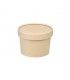 Pot carton fibre de bambou chaud et froid avec couvercle   H75mm 240ml