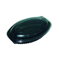 Cassolette plastique PP ovale noire 207x143mm H27mm 400ml
