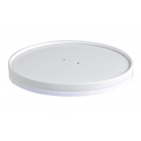 White cardboard lid for hot and cold foods   H16mm