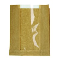 Kraft paper bag with window  280x70mm H180mm