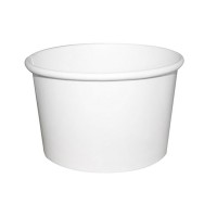 Pot carton blanc chaud et froid avec couvercle carton 230ml Ø90mm  H61mm