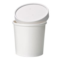 White cardboard cup for hot and cold foods 350ml Ø90mm  H85mm