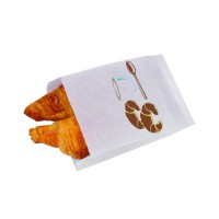 White paper bag with croissant design  180x280mm H80mm