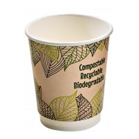 Double wall PLA paper cup  H90mm 230ml