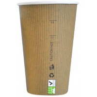 Gobelet carton PLA "Nature Cup" Diam: 90 mm de contenance: 450 ml 12g L: 9 x l: 6 x H: 13,2 cm - Par 1000