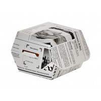 Mini caixa branca com impressão motivo jornal  75x75mm H50mm