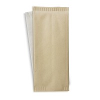Saco de papel de talheres de creme com guardanapo 110x250mm