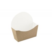 Emballage carton kraft pour bagel intérieur blanc  120x40mm H120mm