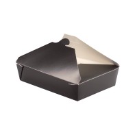 Boîte repas carton noir 2 300ml 215x160mm H90mm