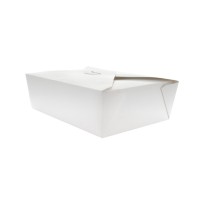 Boîte repas carton blanc 1 500ml 215x160mm H65mm