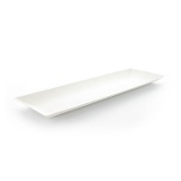 Assiette rectangulaire blanche en pulpe "BioNChic"  270x90mm