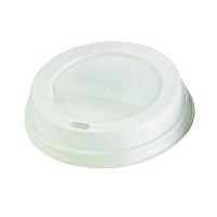 White PS plastic coffee cup lid with hole  H20mm