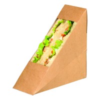 Triangle sandwich kraft simple à fenêtre PLA 5,5x12x12cm