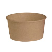 Combo "Buckaty" round kraft cardboard salad bowl and PET lid   H63mm 500ml