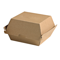 Boîte burger carton kraft brun microcannelé  178x155mm H80mm