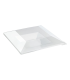 Reusable plastic plate PP square frosted microwaveable  215x215mm H40mm 350ml