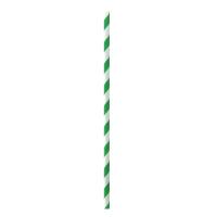 Chalumeau papier cocktail vert/blanc 0,60 x 0,60 x 14,50cm